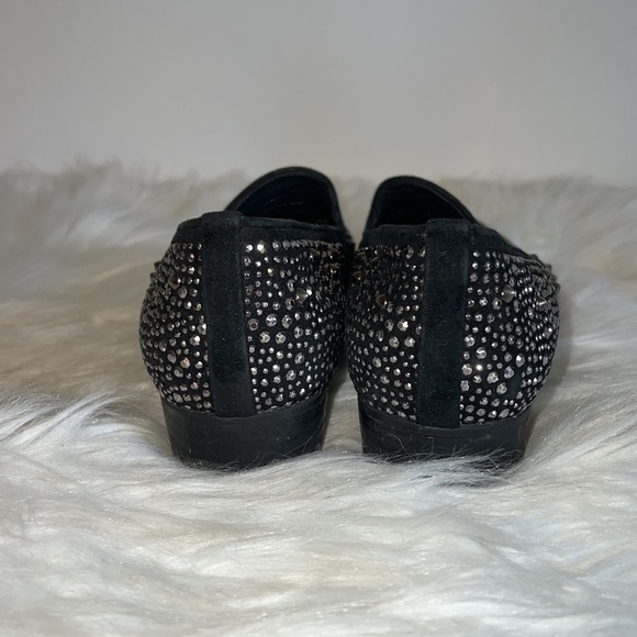 Stuart Weitzman Slipbead Studded Black Flats Sz-8 - Picture 5 of 9